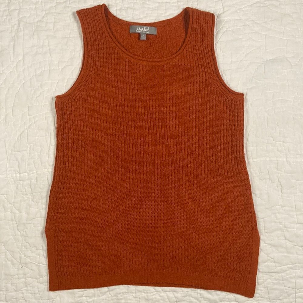 Marled Knit Orange Tank Top Sweater size Medium